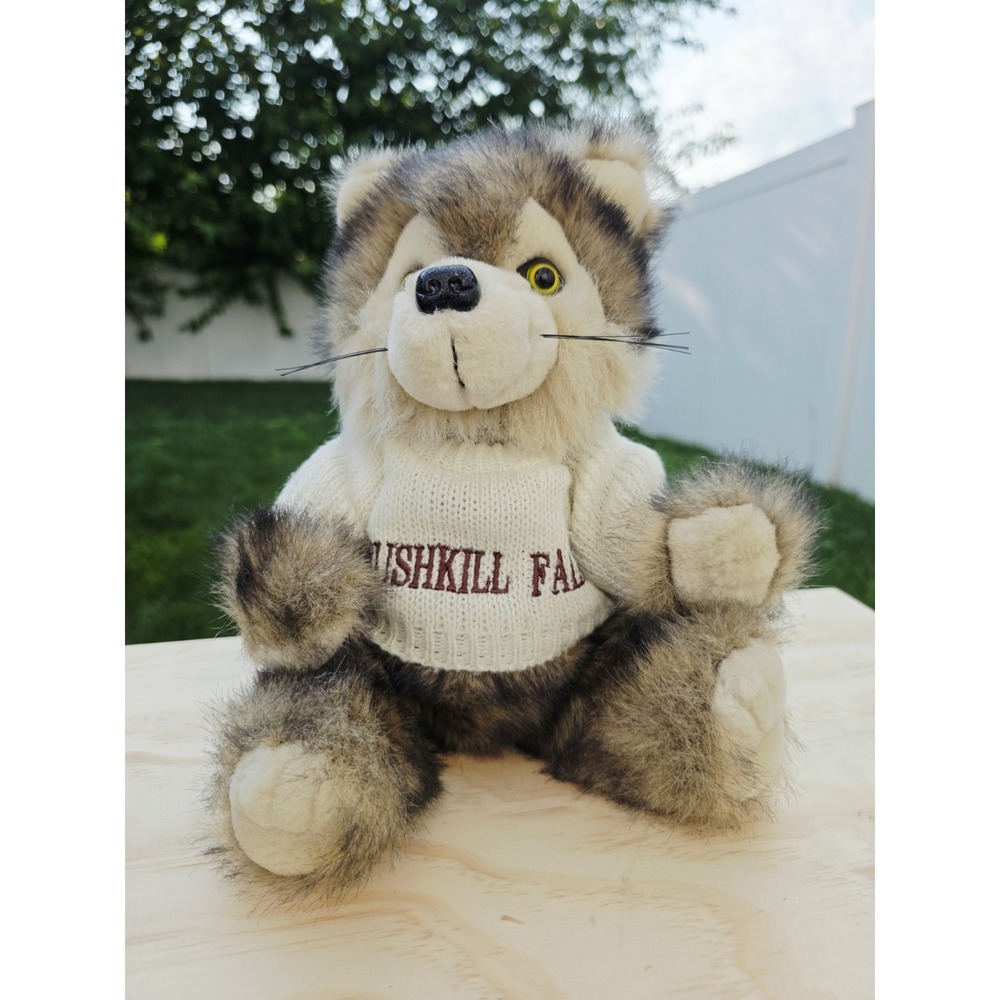 Purr-Fection Vintage 1992 Wolf Dog Pup Plush Stuffed Animal 9"